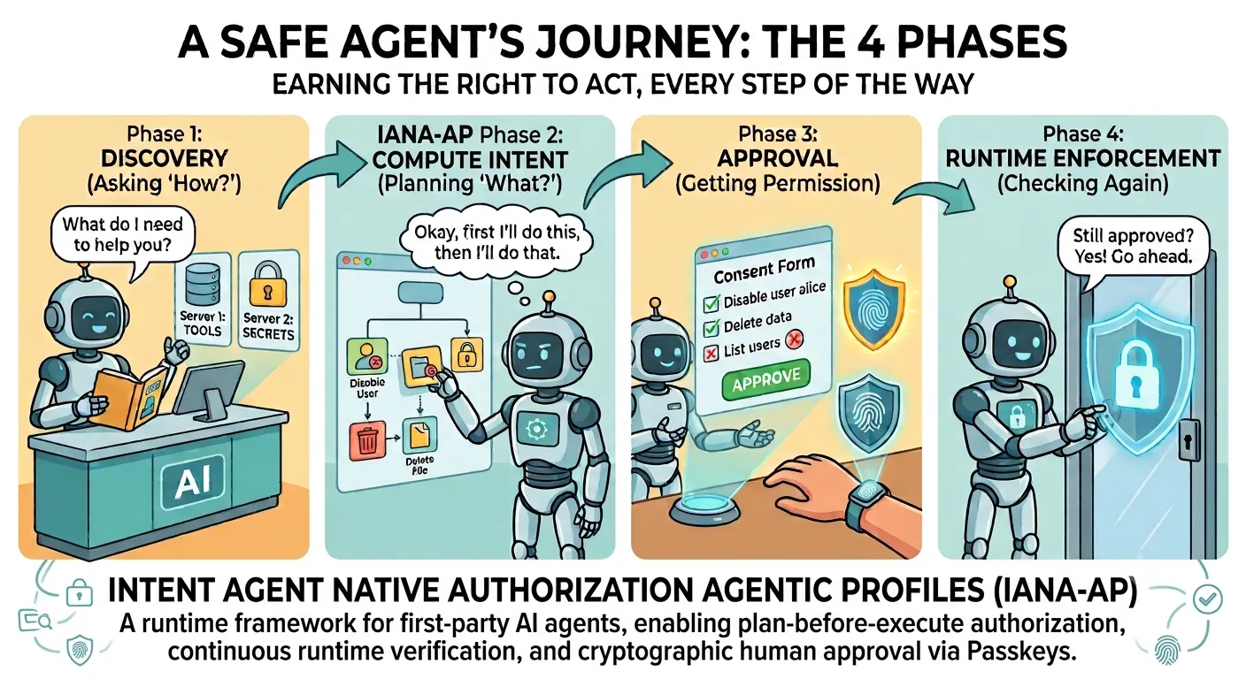 IANA-AP — A Safe Agent's Journey: The 4 Phases